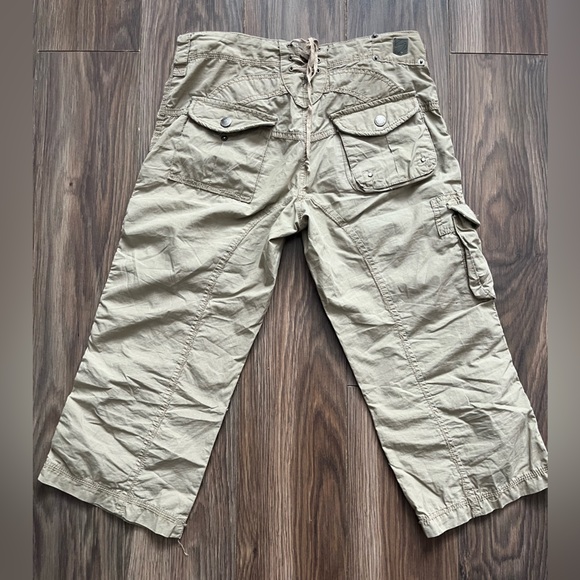 Beige Cargo Capris - Picture 2 of 4